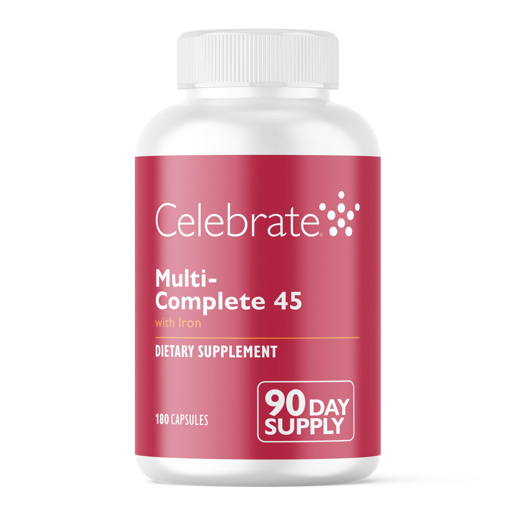 Celebrate Vitamins Bariatric Multivitamin with Iron 45 mg - Post Surgery Easy to Swallow Veggie Capsules for Gastric Sleeve & Bypass Patients, with Vitamin A, D & E, 3 Months Supply (180 Capsules)