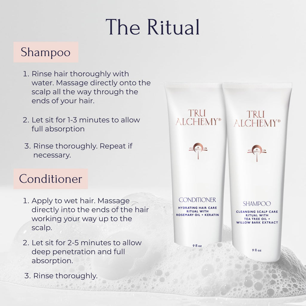 Tru Alchemy Shampoo & Conditioner - Best Shampoo and Conditioner for Dry Damaged Hair - Speed Up Hair Growth and Boost Volume, 9 fl oz.