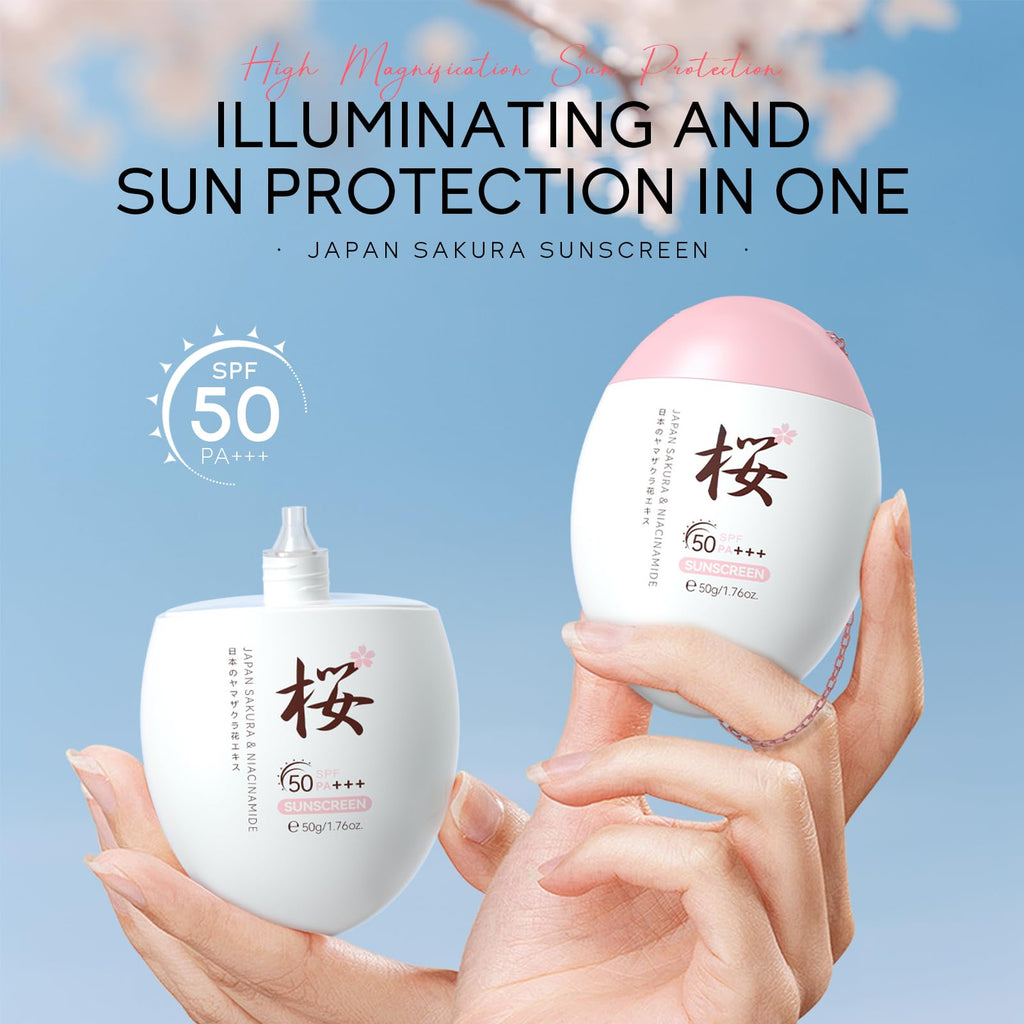 LAIKOU Sakura Moisturizing Sunscreen SPF 50+ PA+++, 50g (Pack of 2)