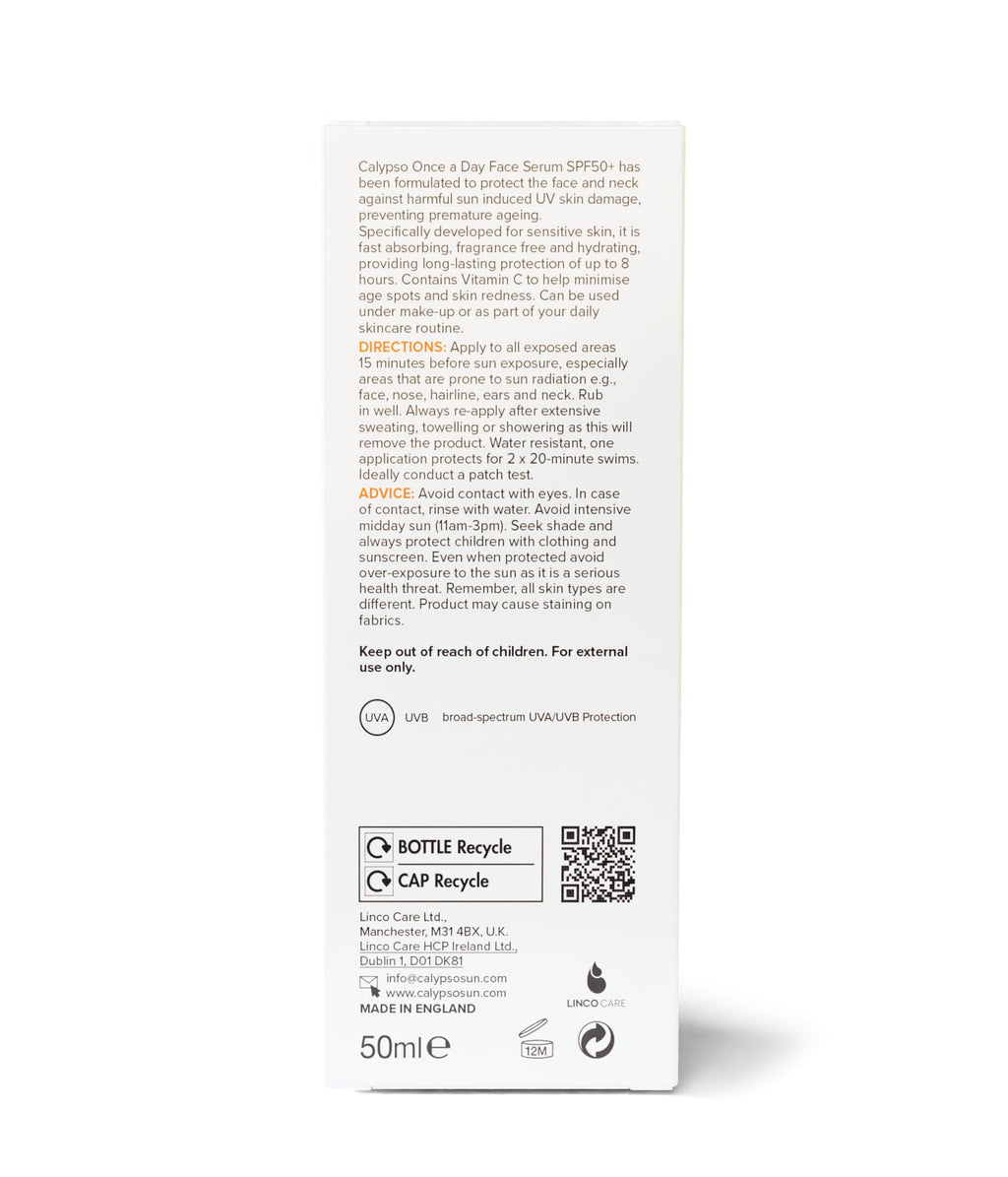 Calypso Once-a-Day Serum SPF50+, Vitamin C Serum for Face and Neck