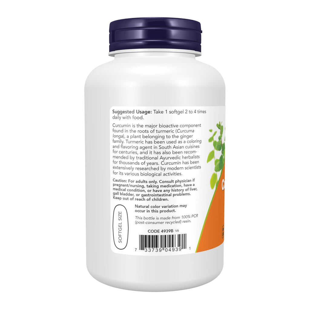 NOW Supplements, Tumeric Curcumin (Curcuma longa) Gels, Standardized Extract, Herbal Supplement with 95% Curcuminoids, 120 Softgels