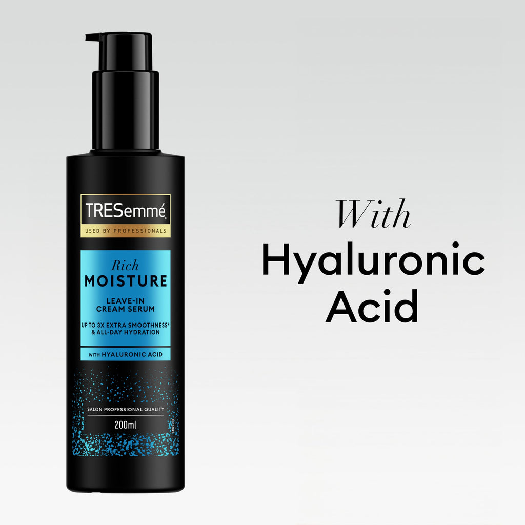 TRESemmé Rich Moisture Leave-In Cream Hair Serum hair treatment with Hyaluronic Acid for up to 3x extra smoothness* & all-day hydration 200 ml