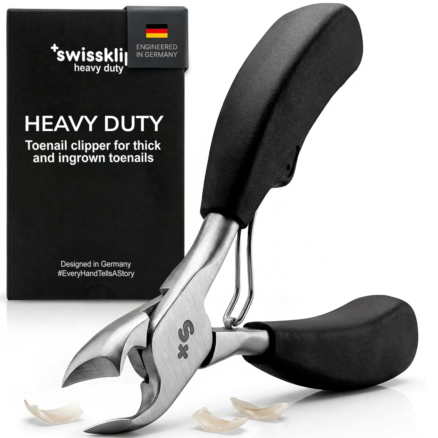 Swissker by Swissklip Heavy Duty Toenail Clippers for Men and Women – Professional Ergonomic Large Toe Nail Cutter & Trimmer for Thick Nails Seniors, Long Handle Ingrown Toe Nail Clipper