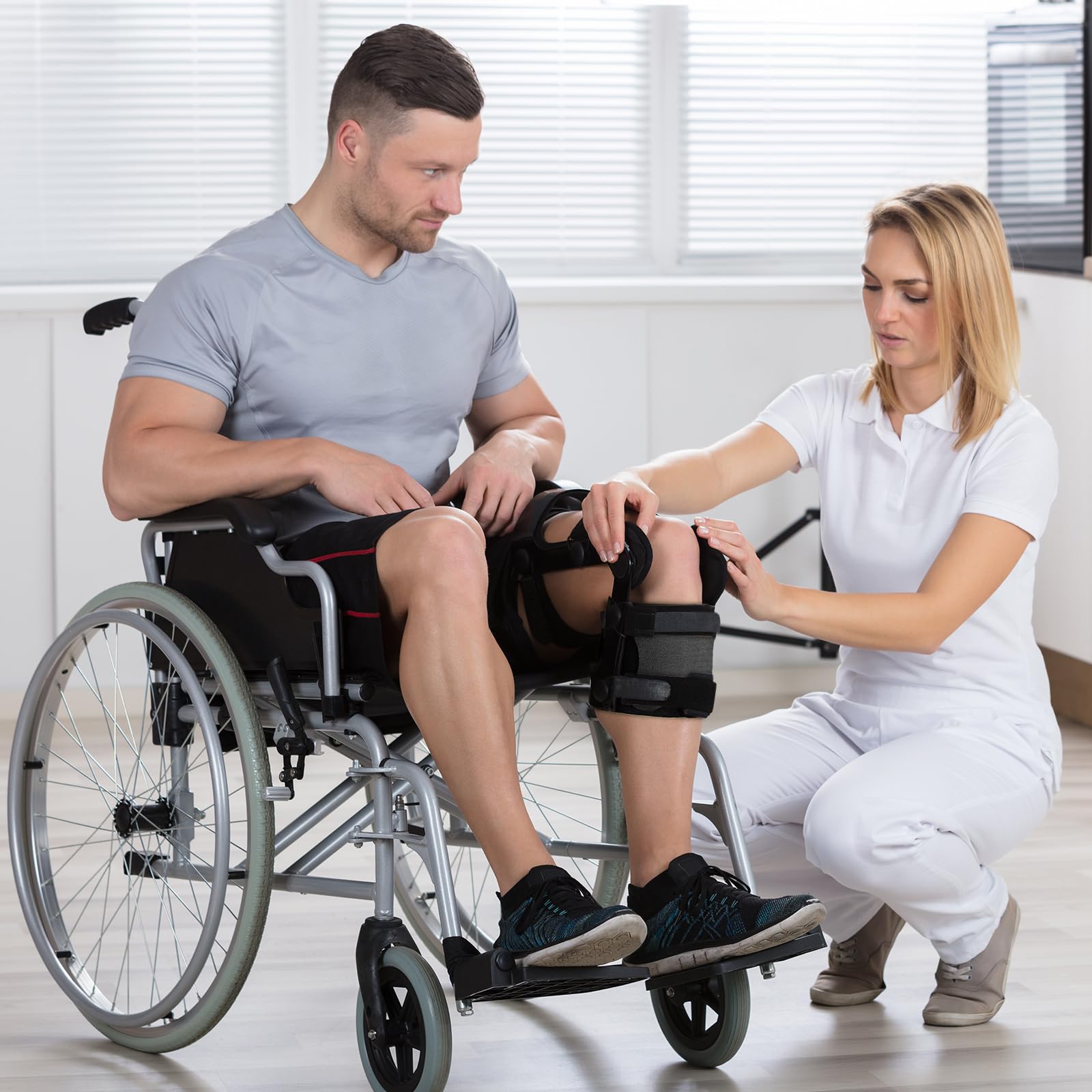 Foilswirl 3 Pcs Anti Slip Strap Knee Brace Support Anti Slip Strap to Prevent Skin Chafing and Slipping with Knee Brace to Prevent Skin Chafing and Slipping