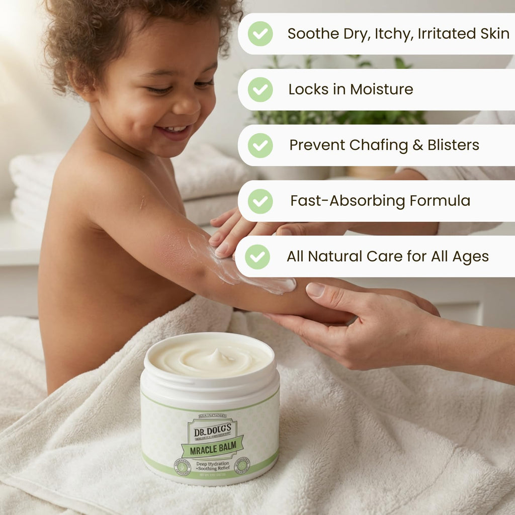 Dr. Doug's Original Miracle Balm – Hydrating, All-Natural & Toxin-Free Skin Care | Organic, Handmade Balm for Dry, Itchy Skin | Cruelty-Free & Paraben-Free Formula