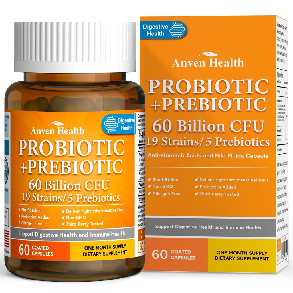 Anven Health Probiotics for Women Men Prebiotics, Made in USA Digestive