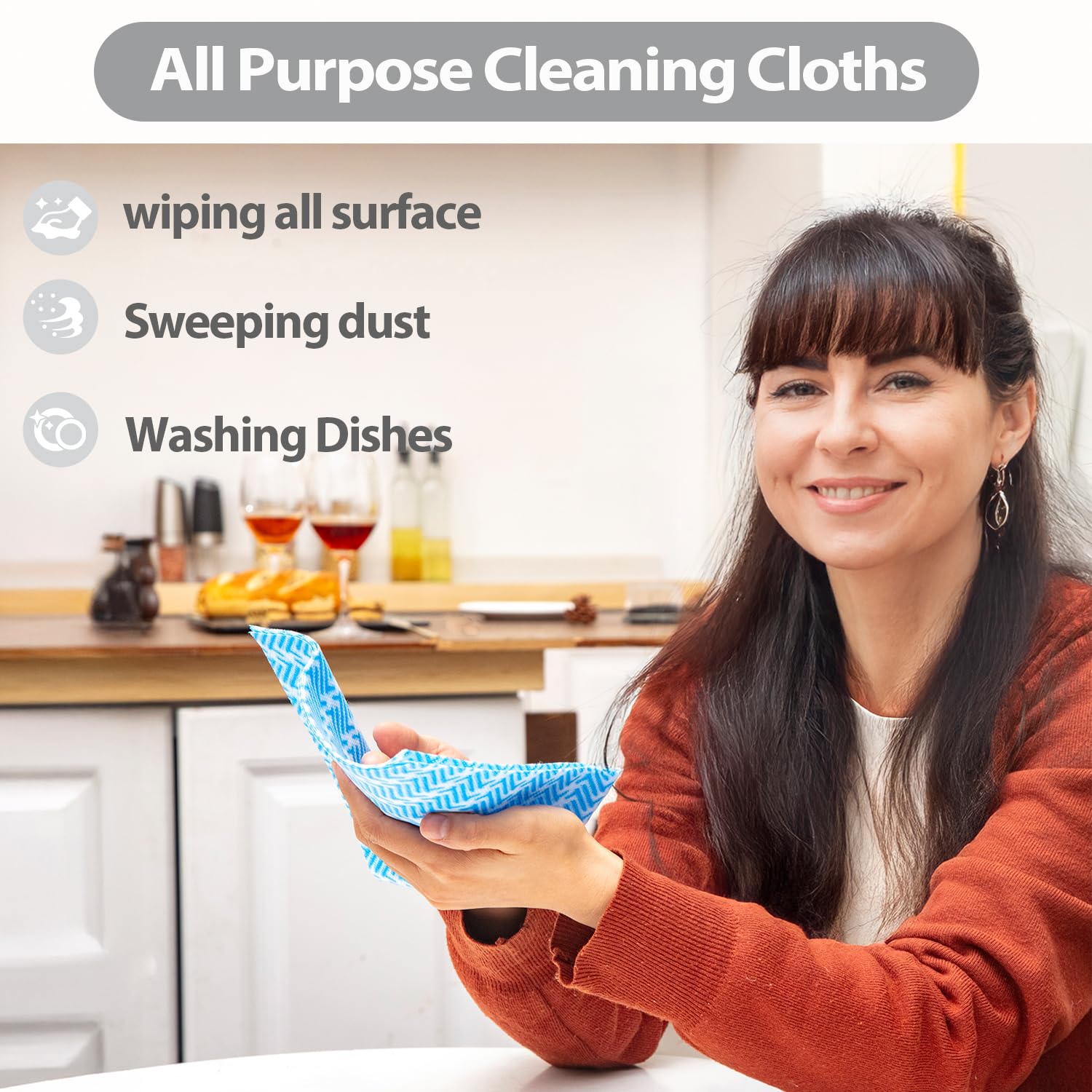 UKEENOR Disposable Dish Cloths,Multi use Reusable Cleaning Cloth,Machine Washable J Cloth,Heavy Duty Handy Cleaning Wipes 13.7" X 15.7" 40 Count