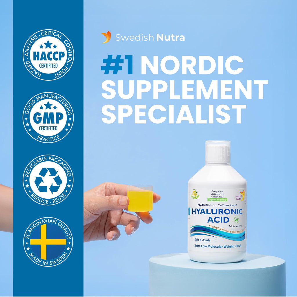 Swedish Nutra Hyaluronic Acid Liquid, 500 ml, 33 Day Supply