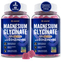 Magnesium Glycinate 500mg/250mg for Adults Teens - Plus D3,B6 & Zinc - Magnesium Glycinate Gummies,High Absorption - Support for Relaxation,Brain,Bone & Immunity Health - Sugar Free - 120Cts