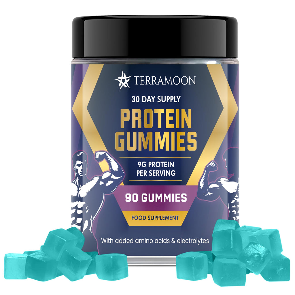 Protein Gummies, 9g Protein Per Serving, 90 Gummies, 30-Day Supply with BCAA and Electrolytes