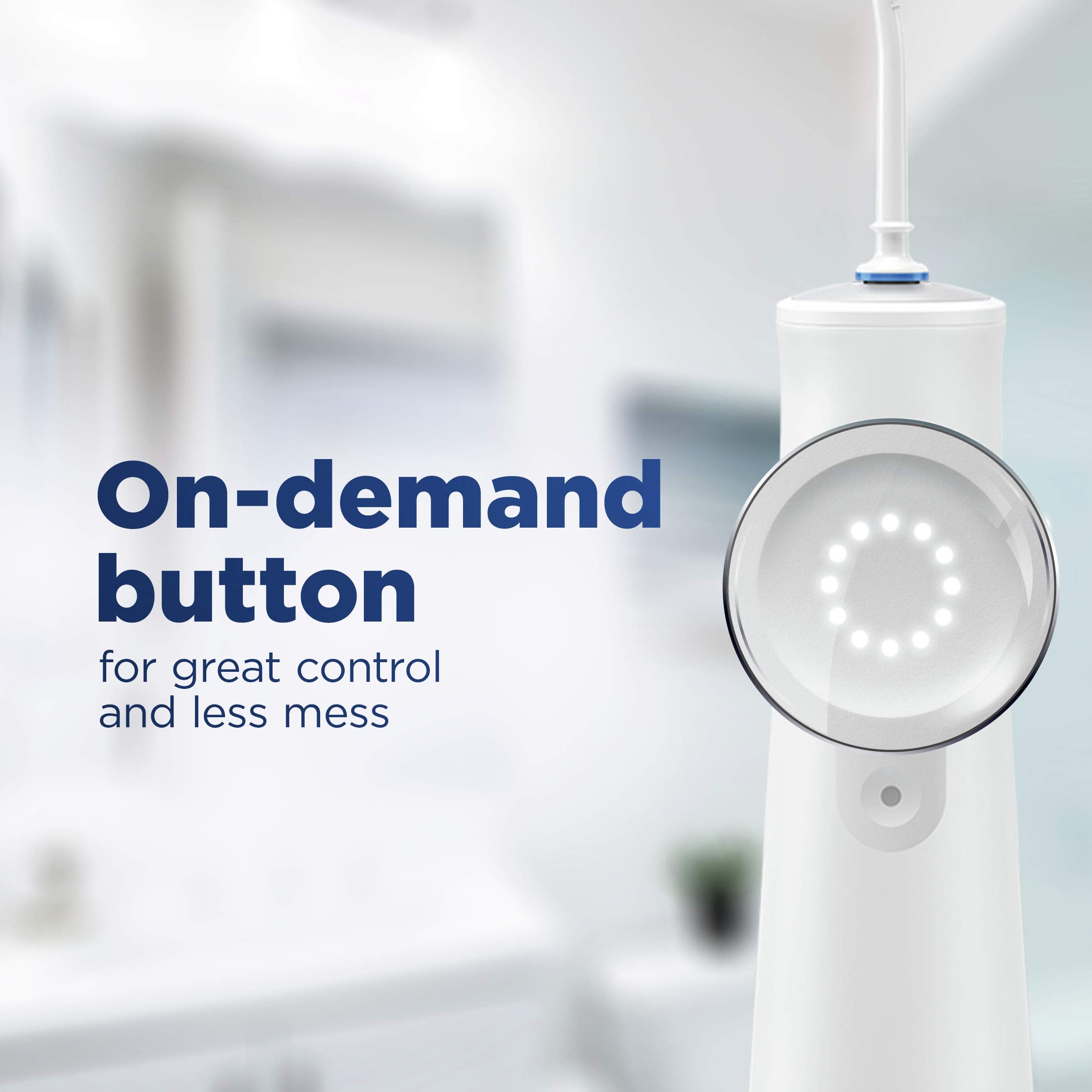 Oral-B Water Flosser Advanced, Cordless Portable Oral Irrigator Handle with 2 Nozzles