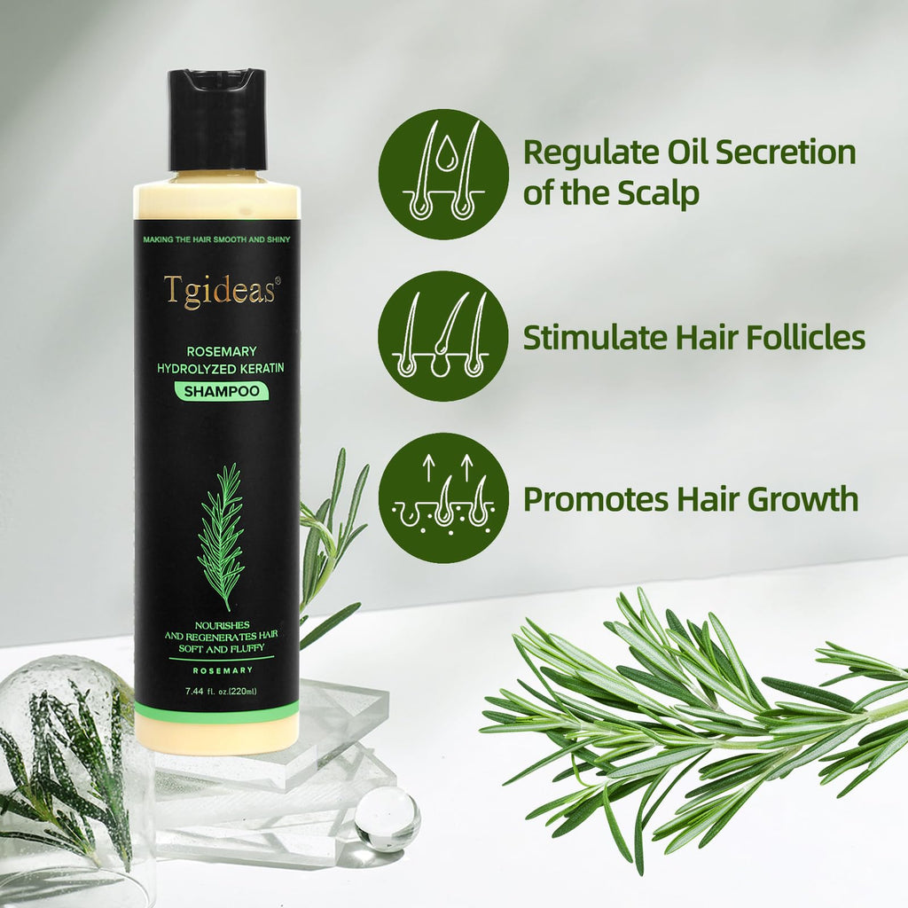 Rosemary Hair Growth Shampoo for Women and Men-Natural Thickening & Strengthening Shampoo with Hydrolyzed Keratin for Thinning Hair & Hair Loss 7.4 fl.oz - 2 Packs