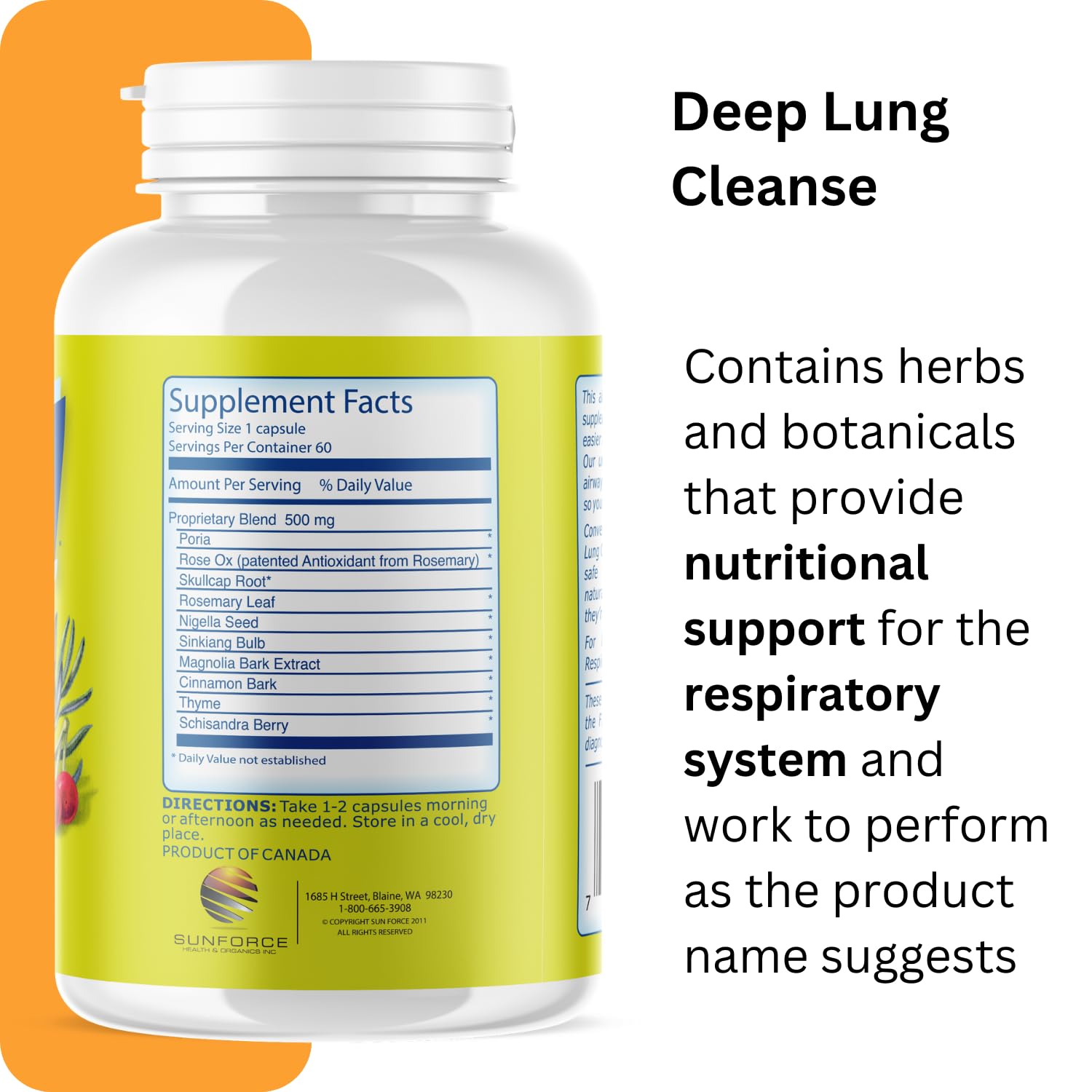 Deep Lung Cleanse 60 Veggie Caps - Herbal Respiratory Supplements for Clearer Breathing | Respiratory System Support