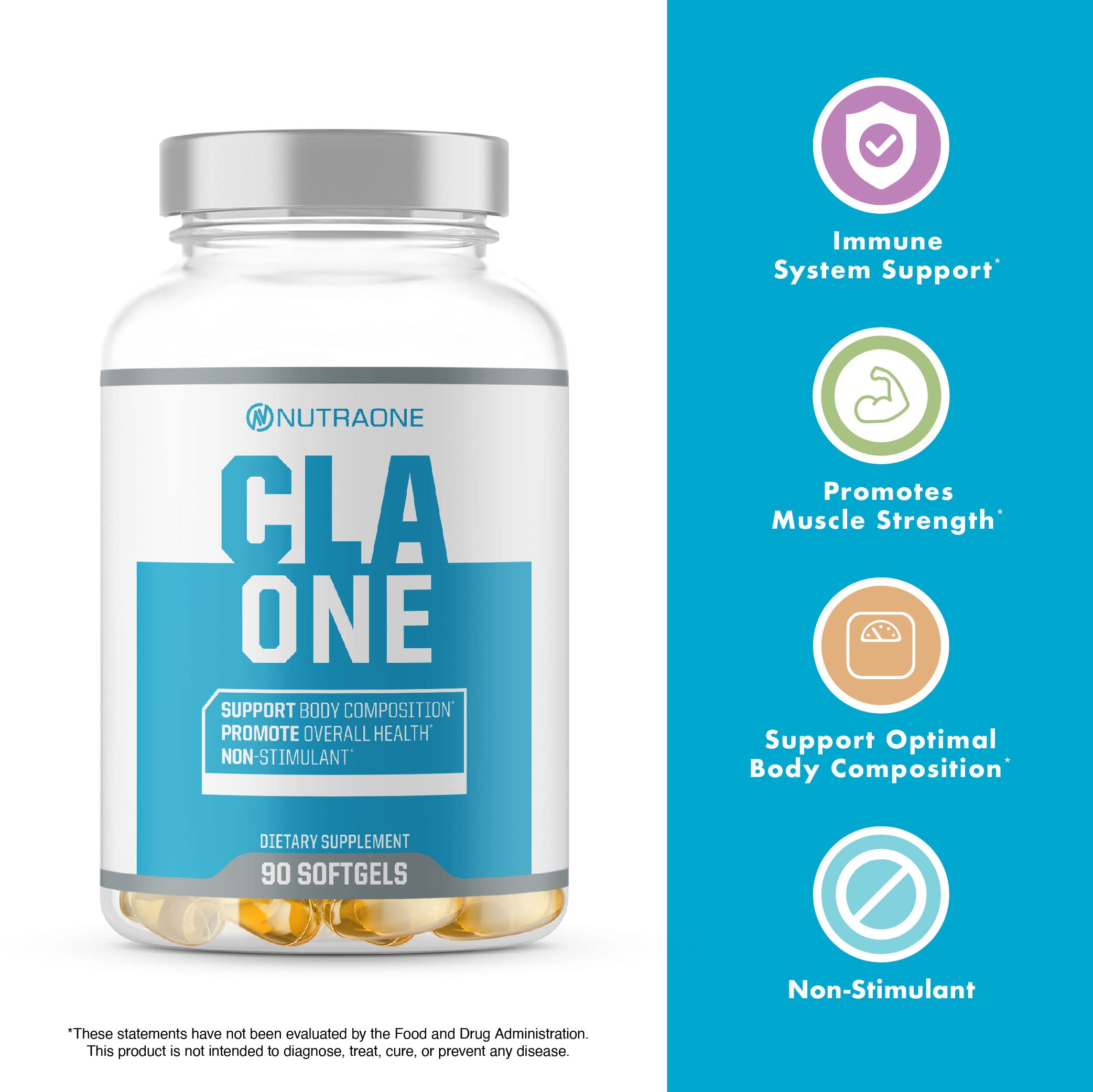 NutraOne CLAOne Supplement from Nutrition — Conjugated Linoleic Acid (CLA) Natural Supplement* (90 Capsules)