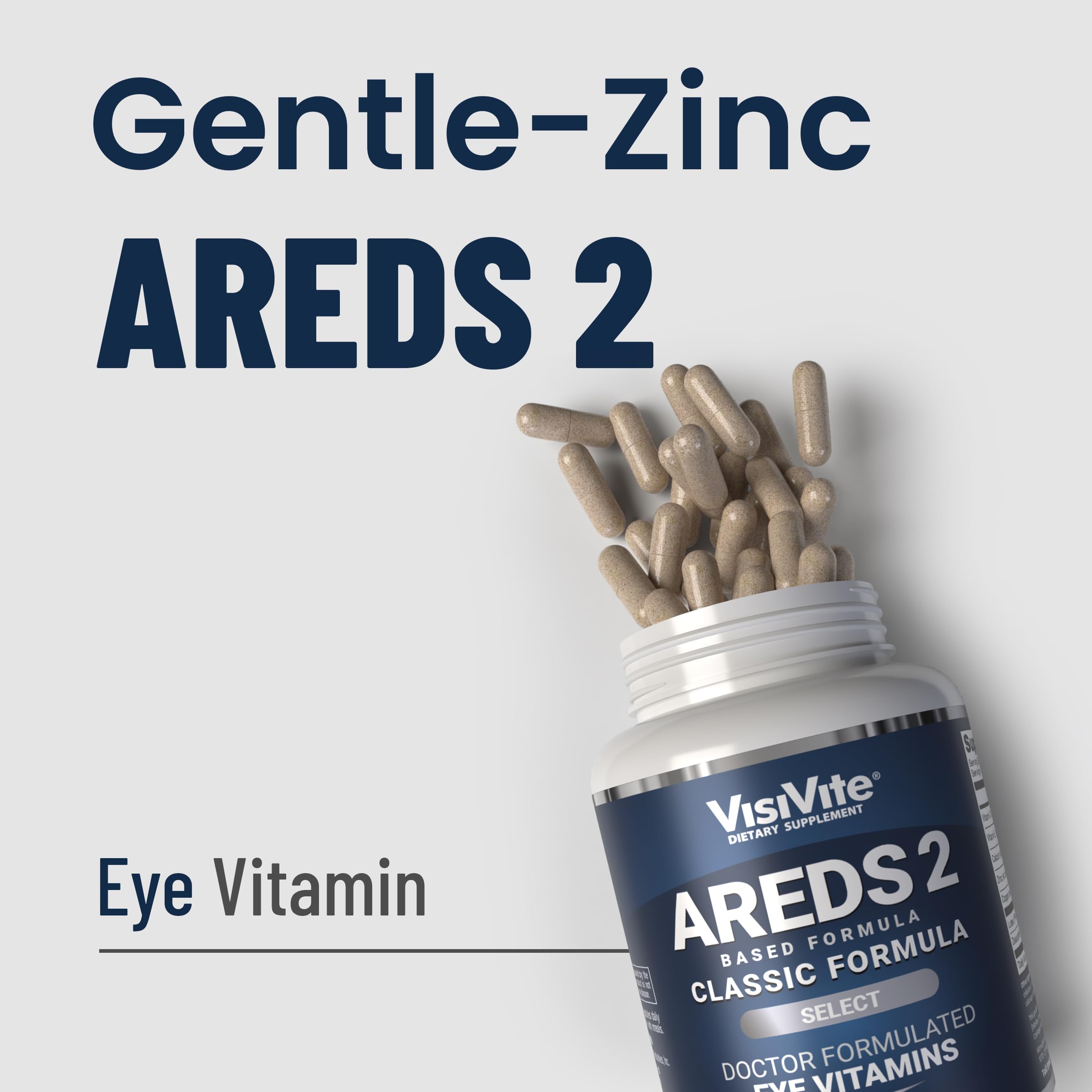 VisiVite AREDS 2 Select Eye Vitamins for Macular Support - Vitamins for Eyes with Zeaxanthin Plus Lutein Macular Supplement - Premium Macular Health Formula - Eye Supplements for Adults - 60 Capsules