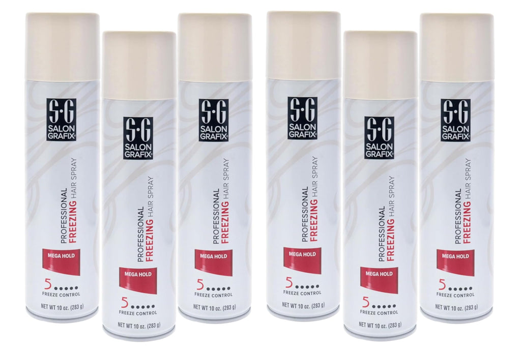 Salon Grafix Hairspray Freezing Mega Hold 10 Ounce (295ml) (6 Pack)