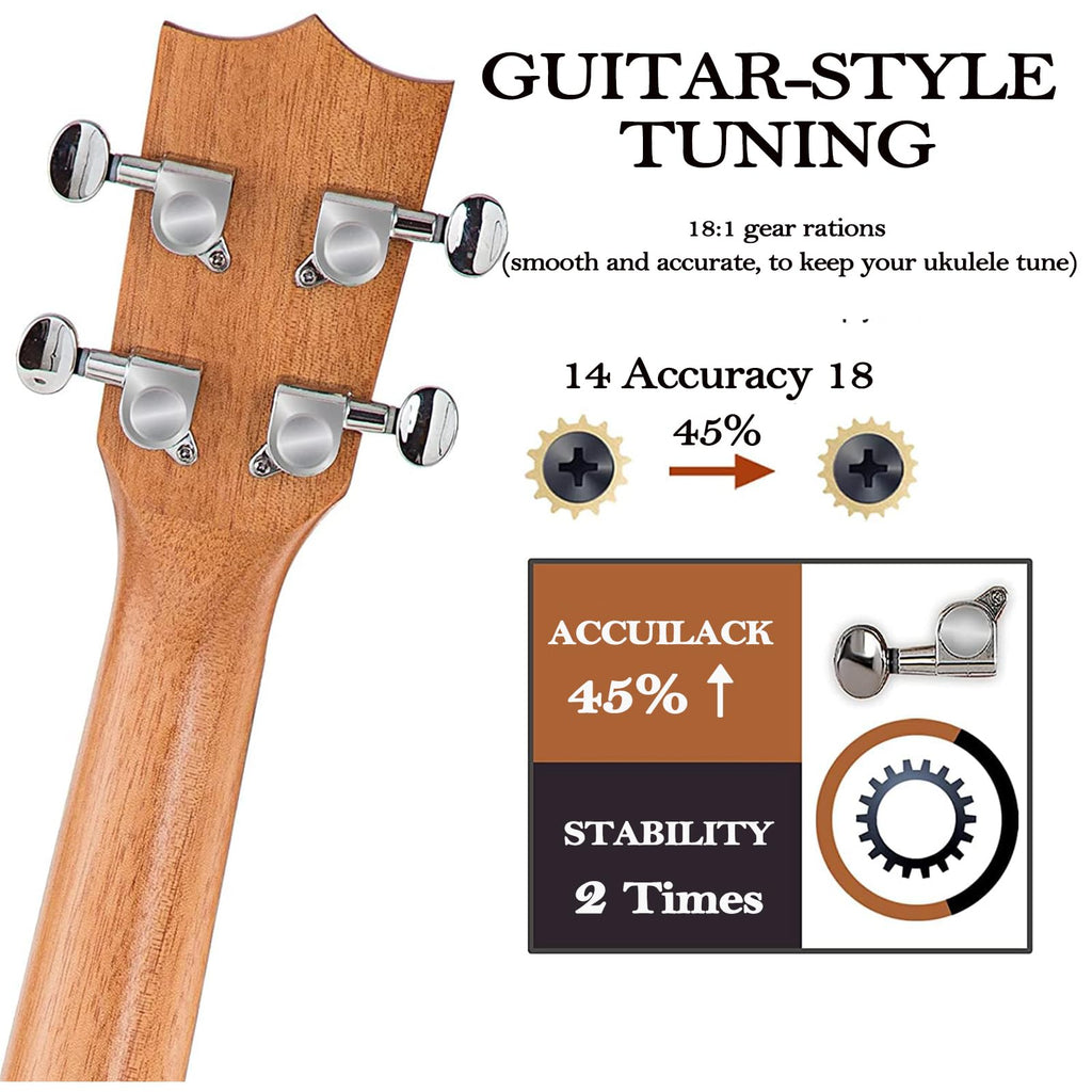 Mahogany Soprano Ukulele Starter Kit - Professional 21 inch w/Free Online Lesson Case Strap Tuner Aquila Strings