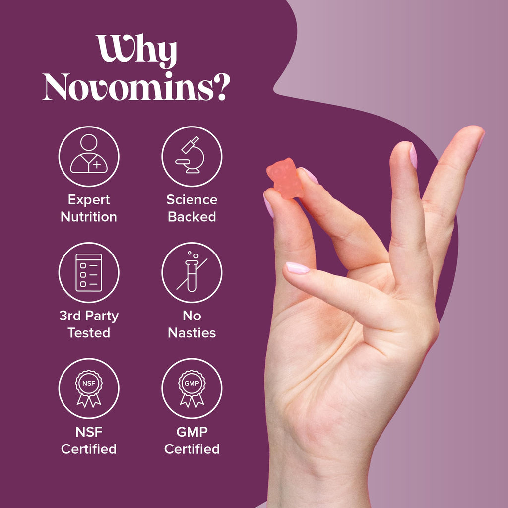 Novomins Kids Vitamin B12 Gummies - Energy & Metabolism Support Supplement - 30 Chewable Childrens B Complex Supplements – Vegan, Non-GMO - Enriched with Vitamin C, B1, B2, B6, Biotin - Made
