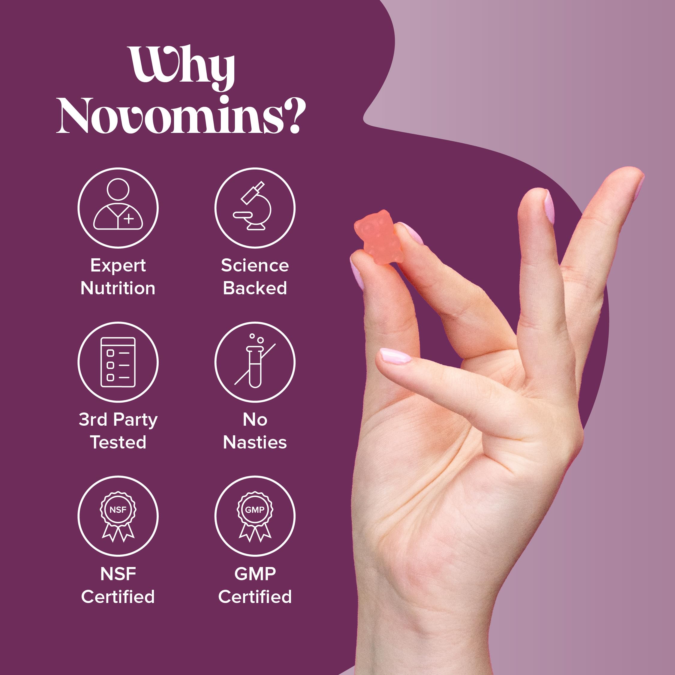 Novomins Kids Vitamin B12 Gummies - Energy & Metabolism Support Supplement - 30 Chewable Childrens B Complex Supplements – Vegan, Non-GMO - Enriched with Vitamin C, B1, B2, B6, Biotin - Made