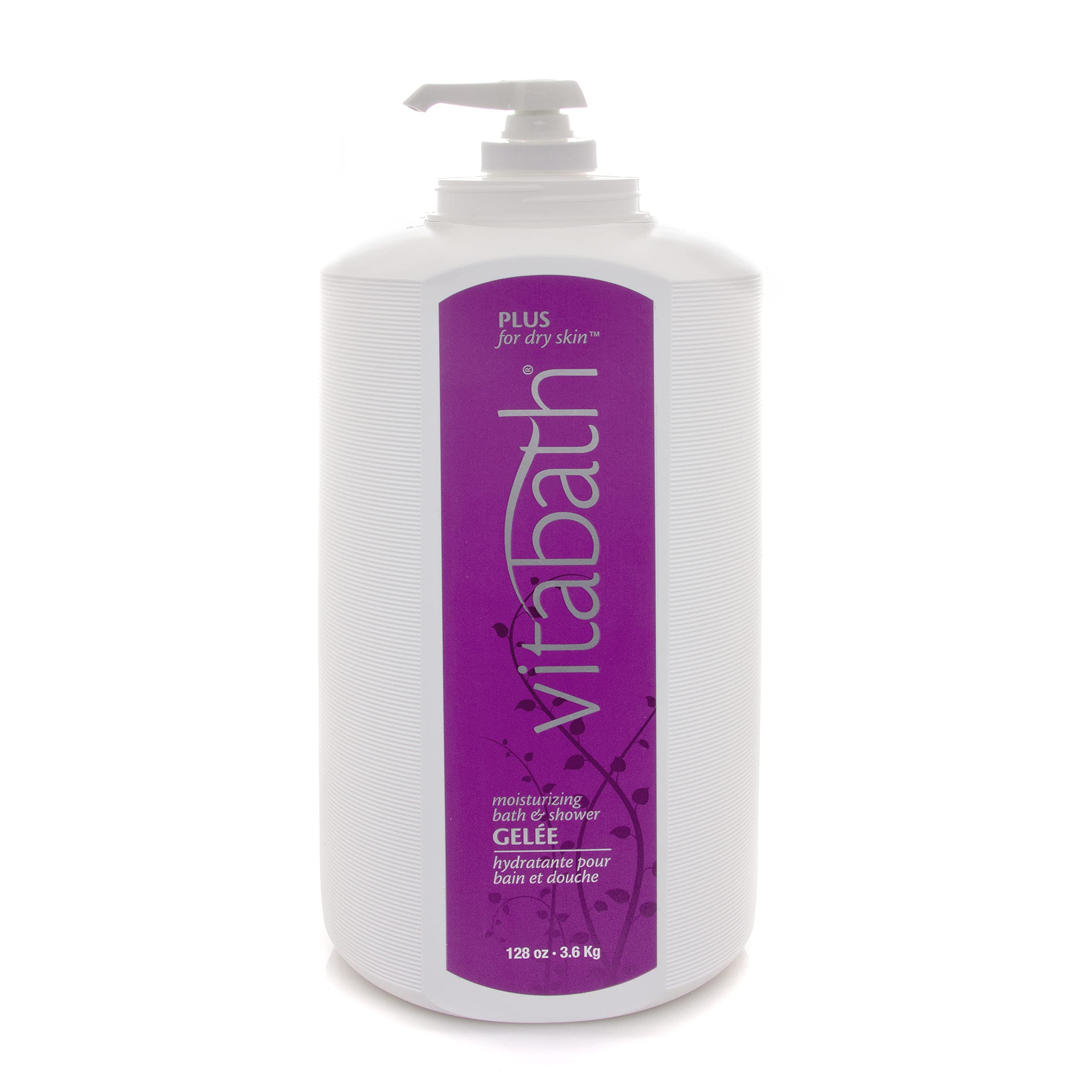 Vitabath Plus For Dry Skin Moisturizing Bath & Shower Gel Wash Replenishing Oils Deeply Hydrate & Soothe Dryness, Body Cleanser, Skin Restore & Foaming Gelee - 128 oz