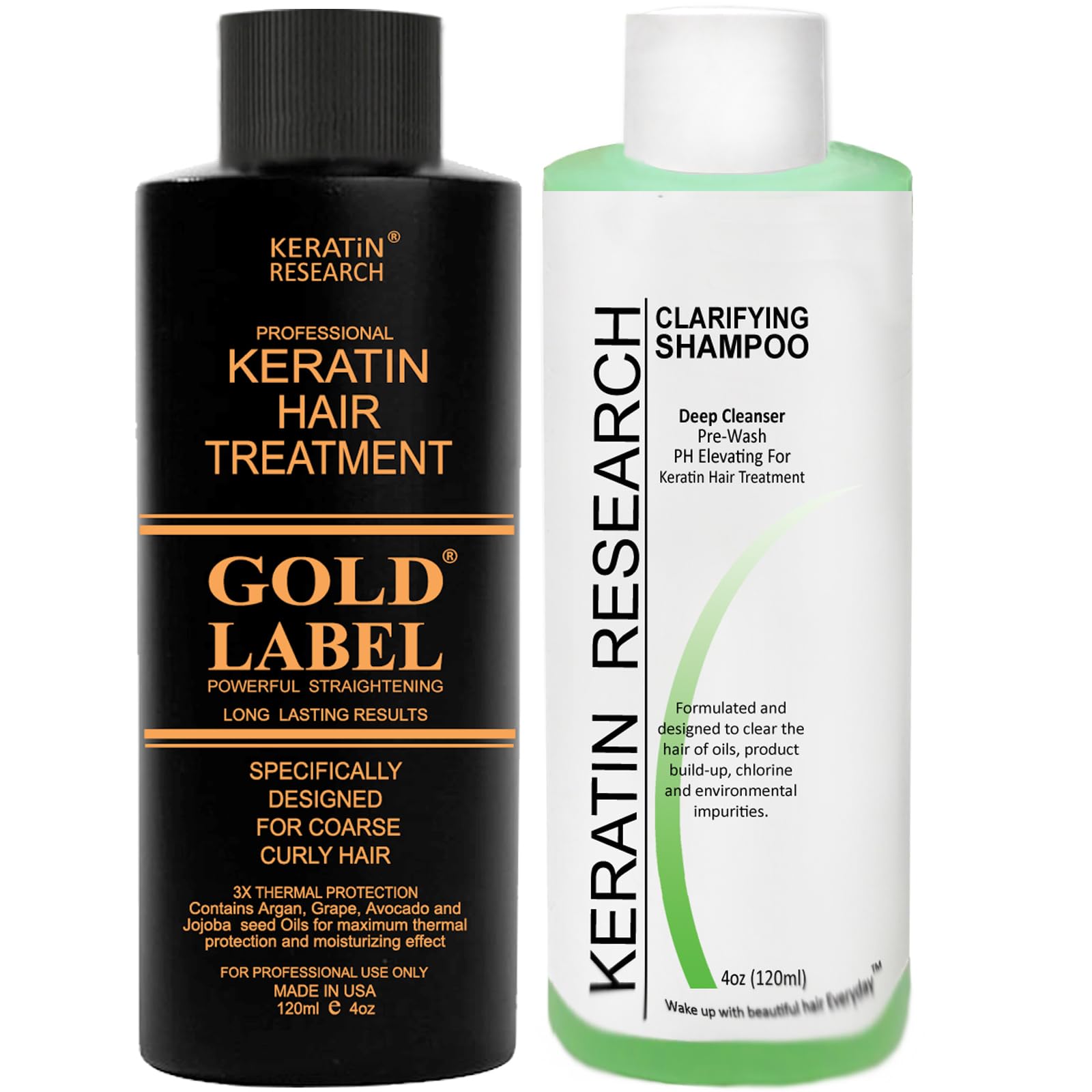 GOLD LABEL Keratin Hair Straightening Blowout Treatment All Hair Types complex Colors & condition Long Lasting Eliminate Frizz & Repairs Damaged Dry Coarse Thick Wavy hair (4oz kit Gold Label)
