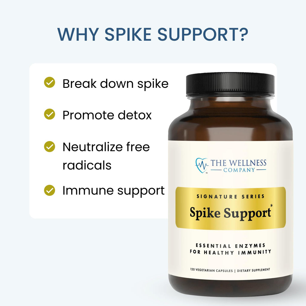 The Wellness Company Spike Support - Detox, Immune Health, Blood Flow, Anti-Clotting - Nattokinase, Dandelion Root, & Black Sativa | 120ct (2 Month Supply)