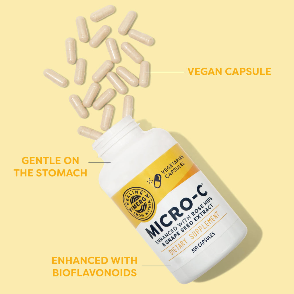 Vimergy Micro-C® Vitamin C Capsules – 500mg per Capsule, Supports Immune Health*, Promotes Collagen Production, Supports Healthy Bones*, Kosher, Vegan & Gluten-Free, Value Size 300 Capsules