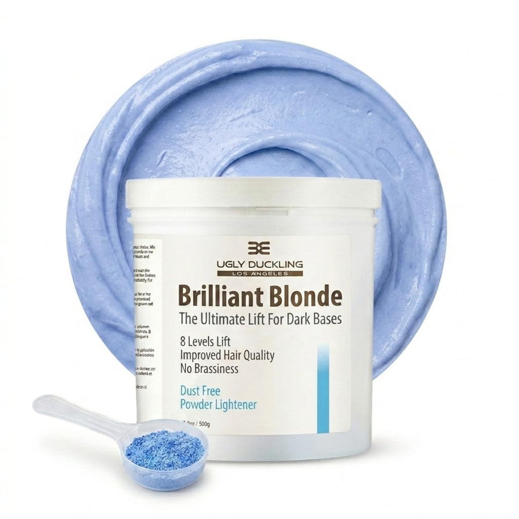 Ugly Duckling Brilliant Blonde Bleach & 30 Vol Developer - Hair Bleach set with 30 Volume Developer, Bleach Powder for Hair, Complete Hair Highlighting Kit for Dark Hair