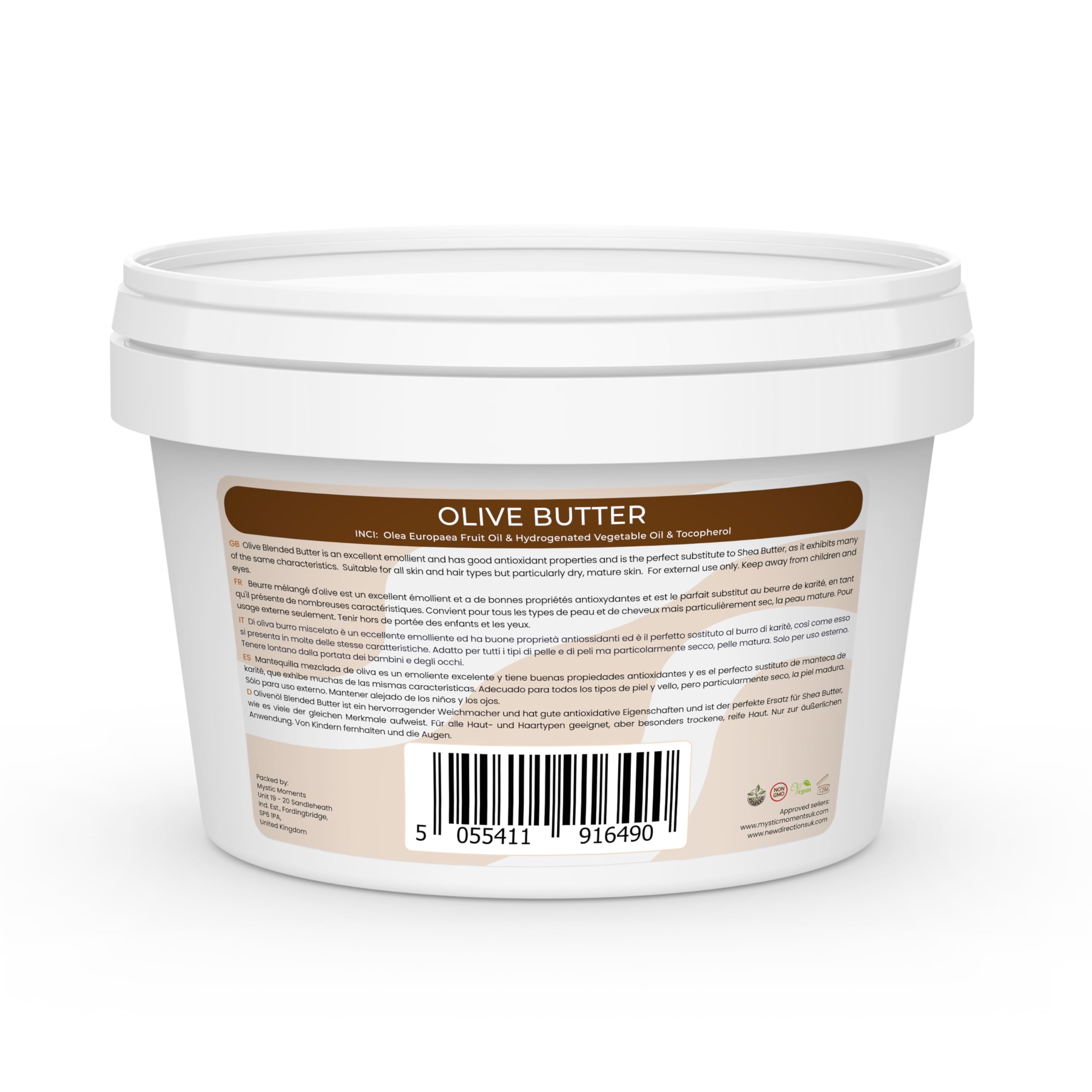 Mystic Moments | Cosmetic Butters | Olive Blended Butter 500g - Pure & Natural Cosmetic Butters Vegan GMO Free