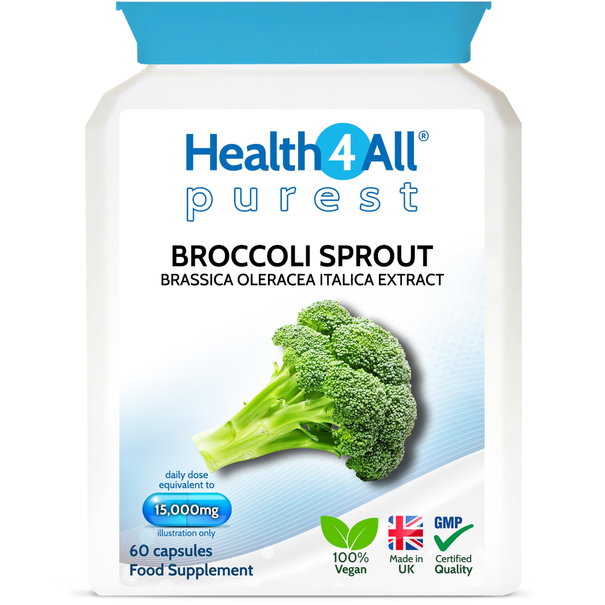 Broccoli Sprout Extract 15,000mg - 7500mcg Sulphoraphane, 60 Vegan Capsules