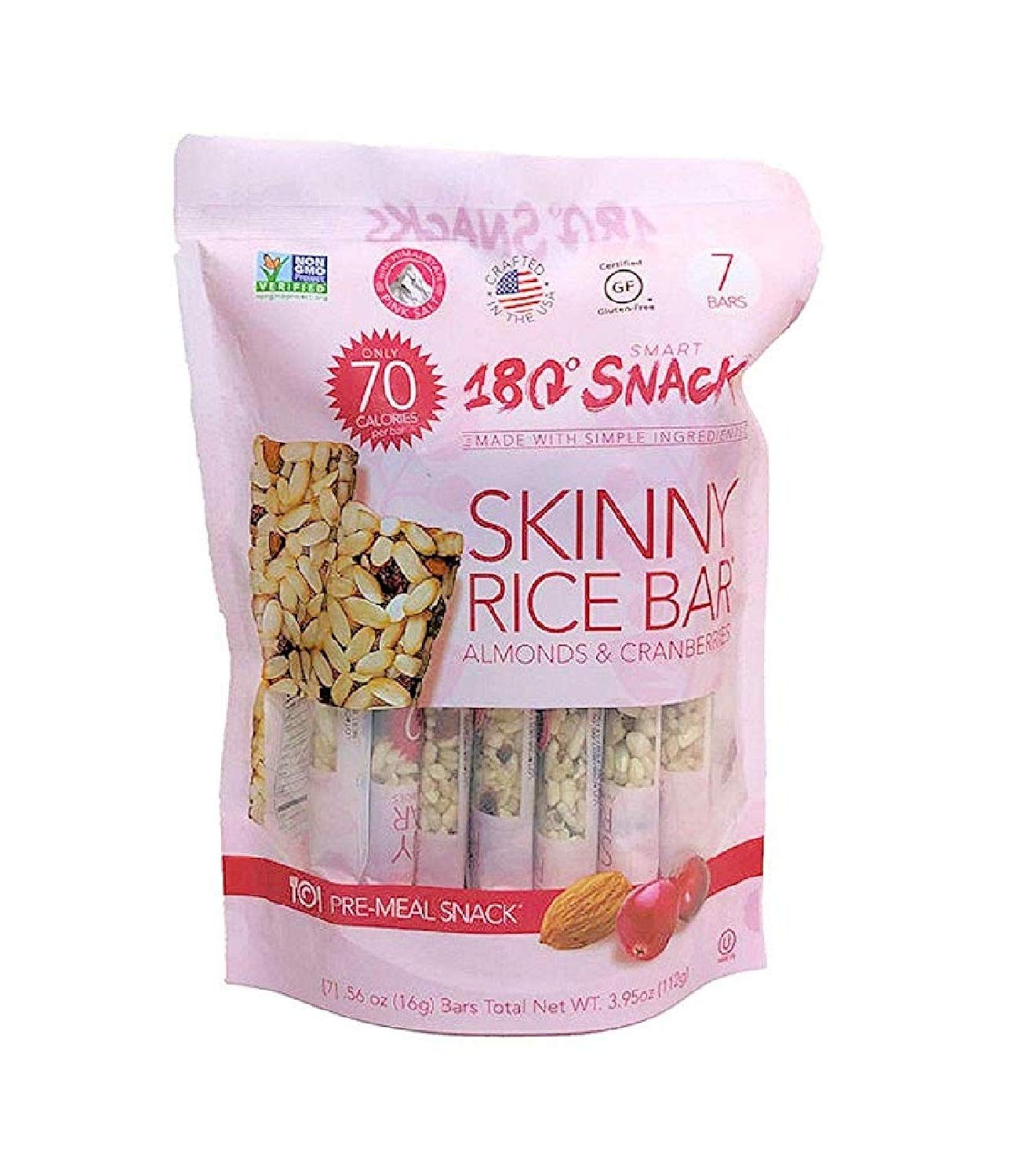 180 Snacks Skinny Rice Bar with Himalayan Salt 2 Variety Pack, Total 14 Bars