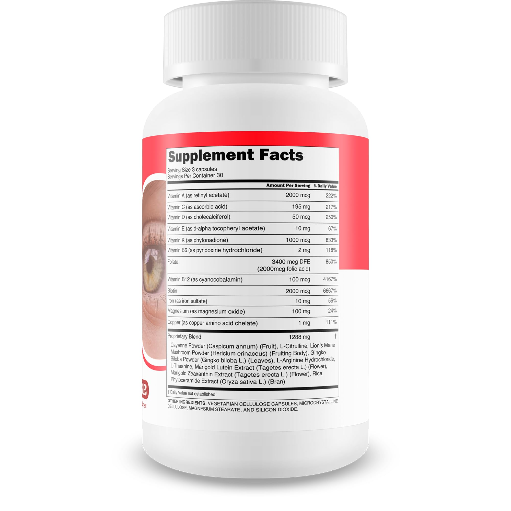 Red Root Hack Vision Supplement - Our Best Eye Pills for Ocular Clog - Vision Eye Vitamins to Improve Eyesight - Our Best Bloodflow Vision Pills Sight Care Formula with Vitamin A, Lutein, Zeaxanthin