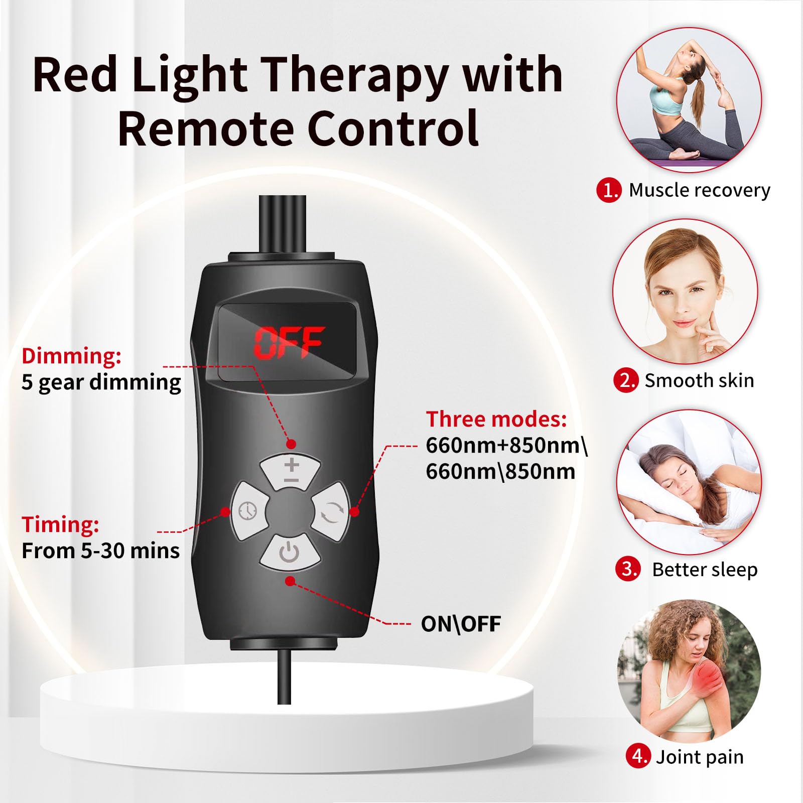 Red Light Therapy for Body Face with Stand,Infrared Light Therapy Lamp,660nm Red Light and Near Infrared 850nm for Back Pain & Muscle Recovery(Panel Large)