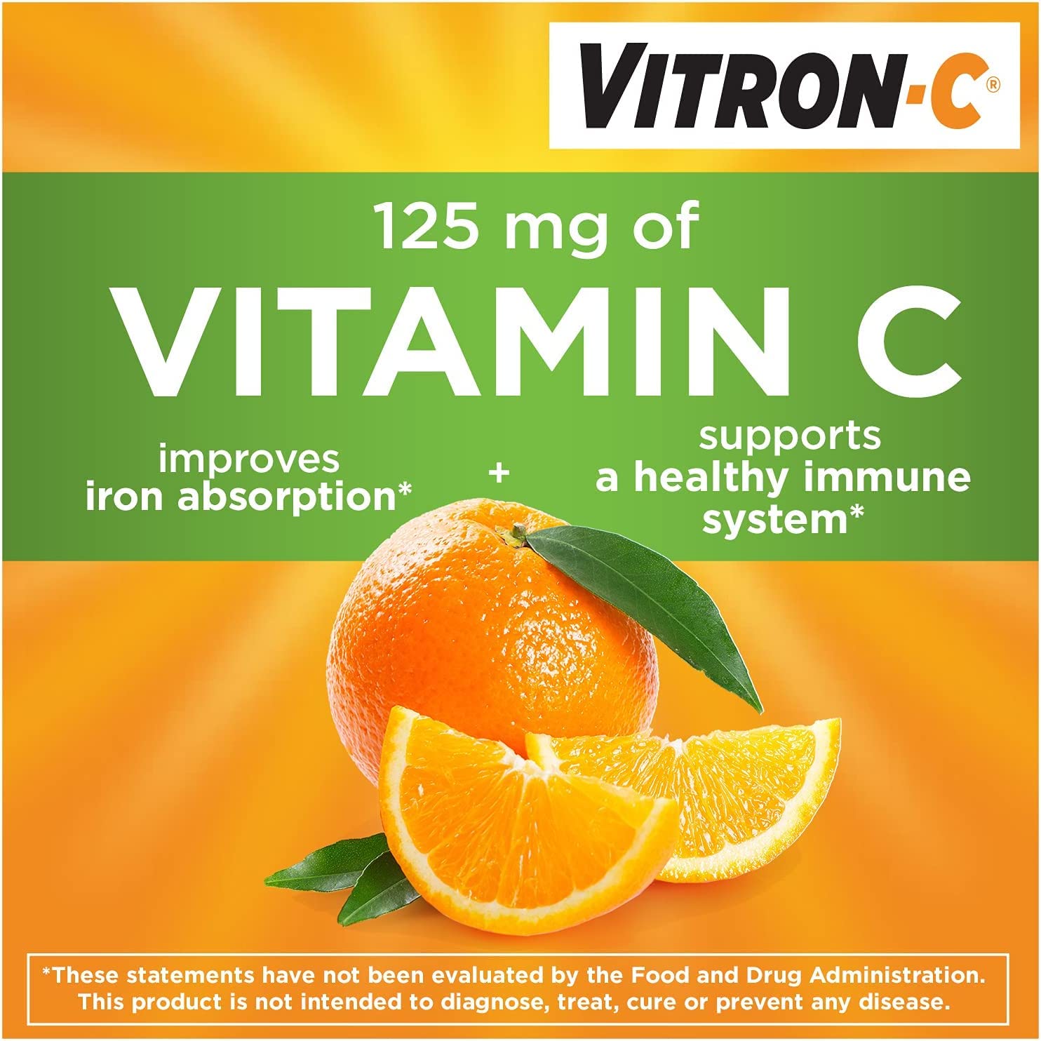 Vitron-C High Potency Iron Supplement with Vitamin C, Pack of 3 (180 Count Total)