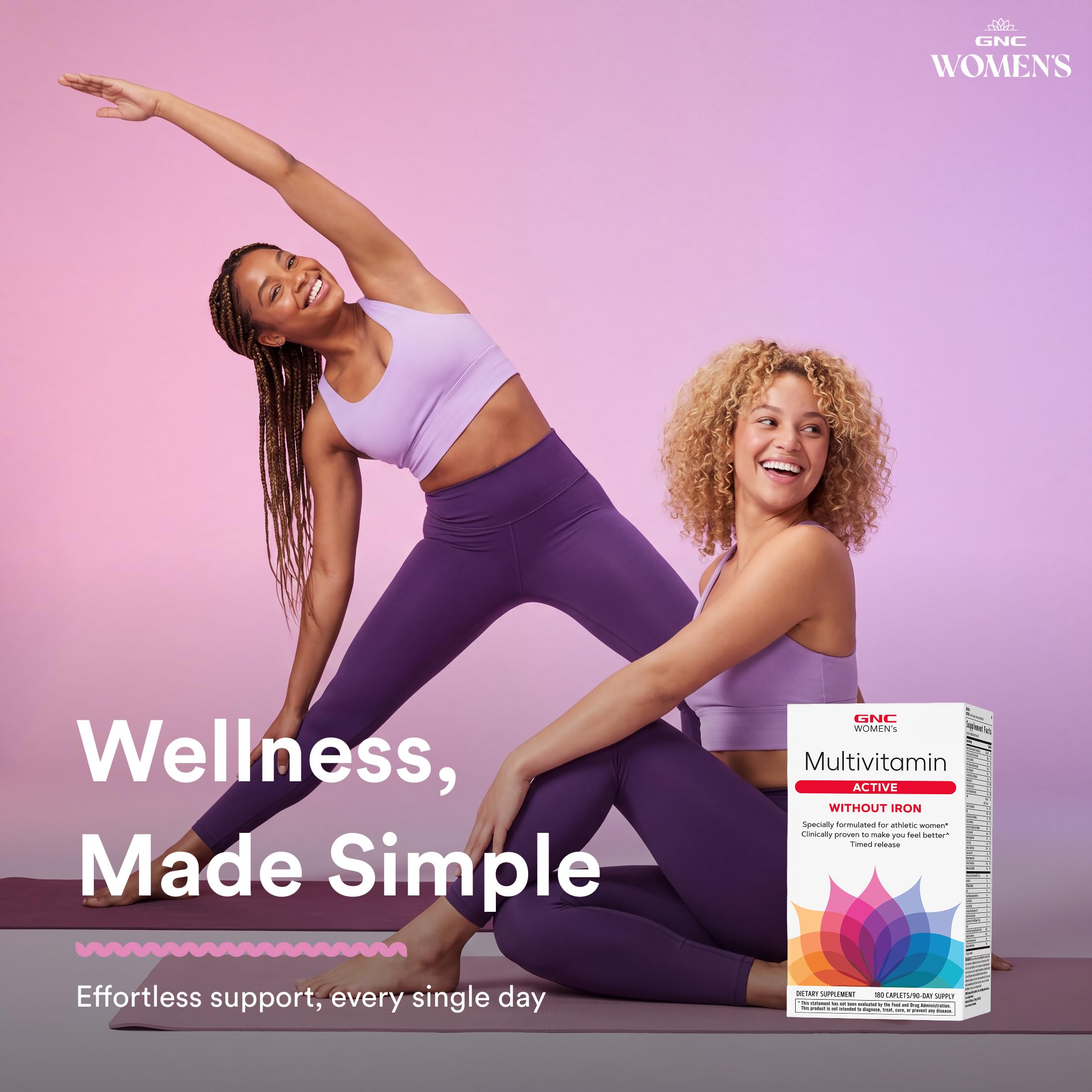 GNC Women's Multivitamin Active Without Iron, Supports an Active Lifestyle, 30+ Nutrient Formula, Promotes Bone & Joint Health, Helps Energy Production, 180 Caplets