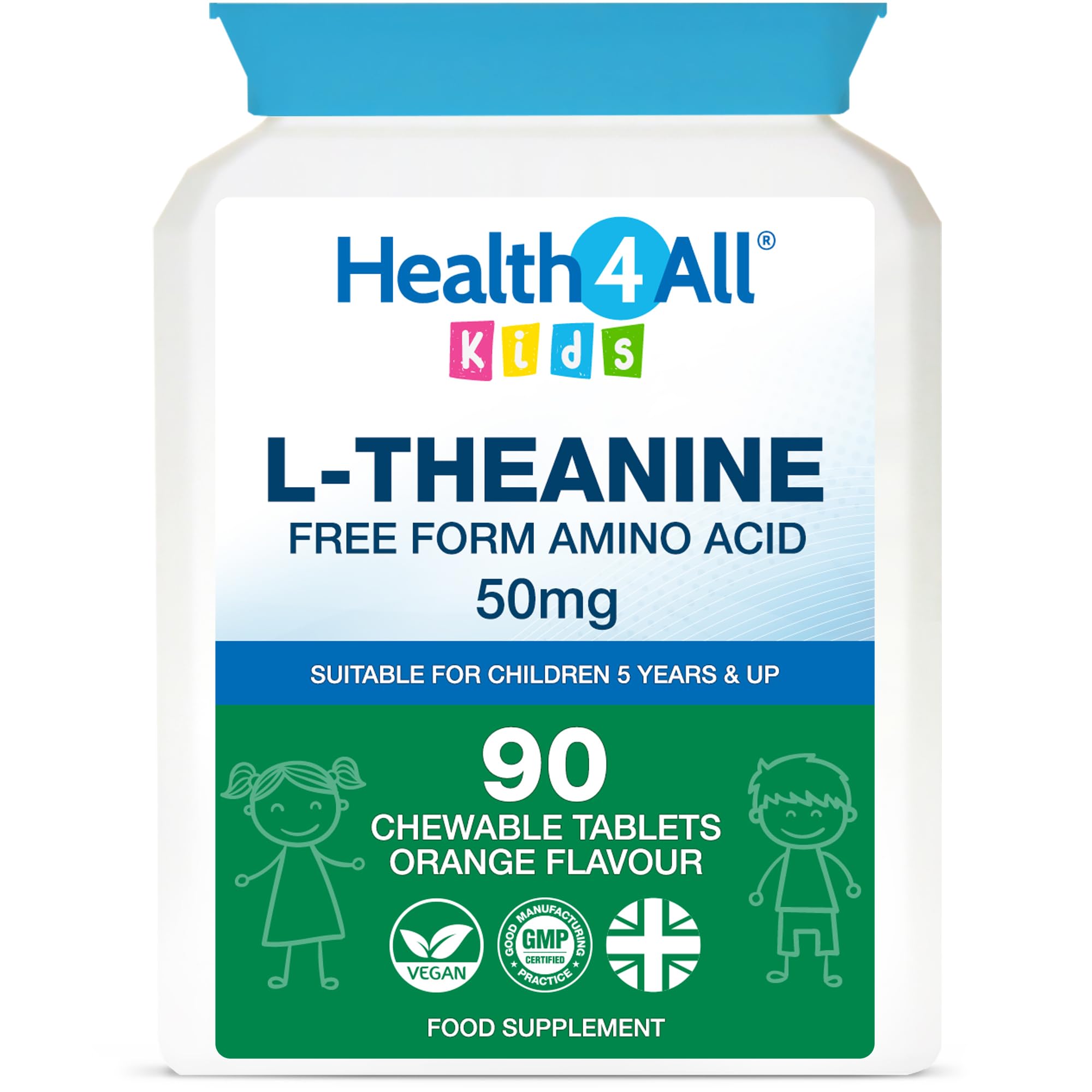 Kids L-Theanine 90 Chewable Tablets, 3 Months Supply, Attention Support