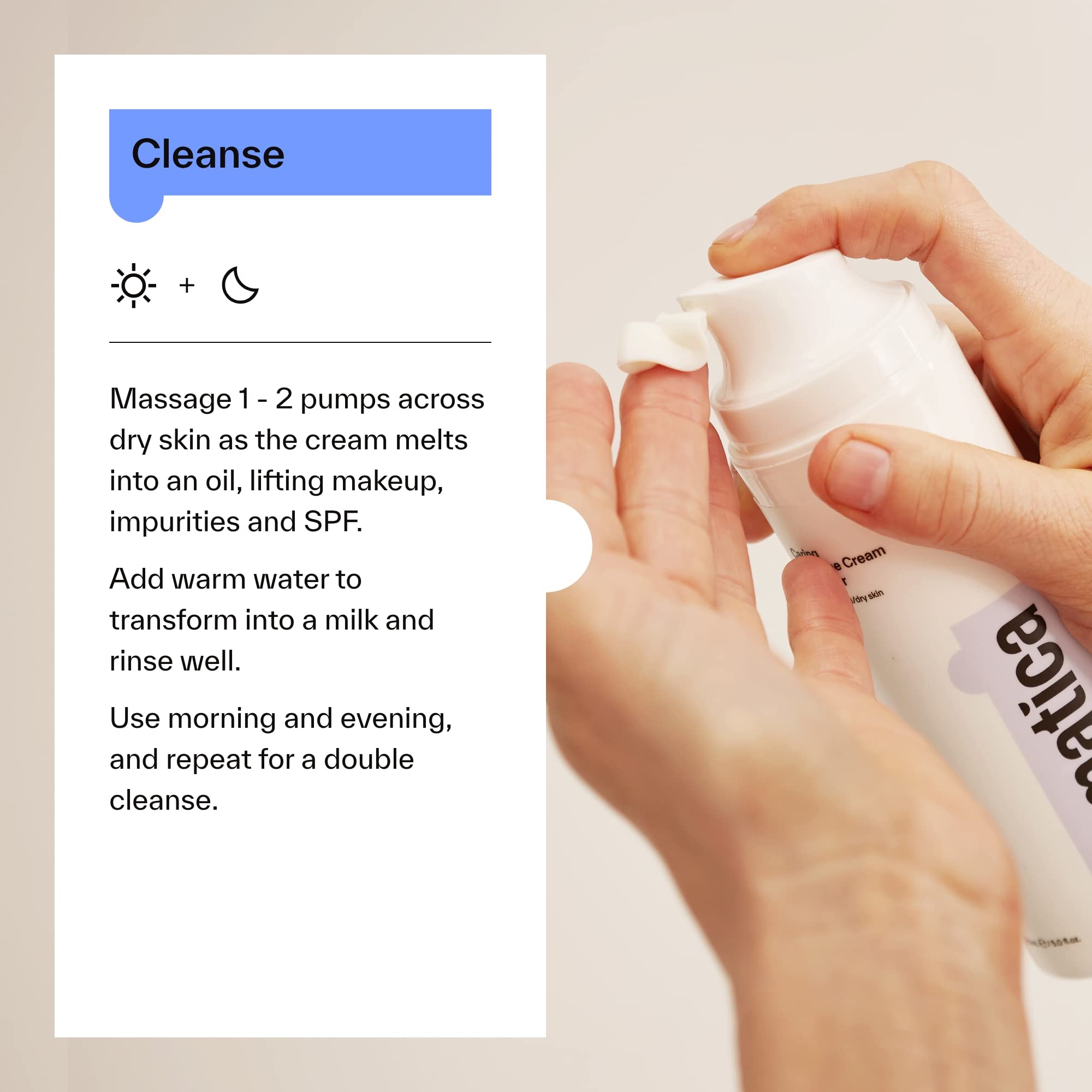 Dermatica Caring Squalane Cream Cleanser I Daily Wash For Dry or Combination Skin Types (150ml)