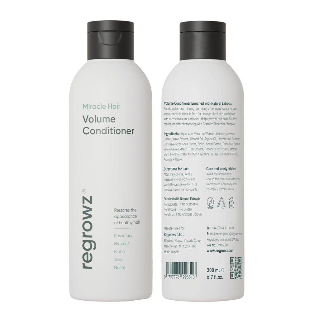 Regrowz Miracle Hair Volume Conditioner 7oz - For Fine,Thin Hair - Boost Shine & Thickness - Suitable for Men and Women - Hair Growth Repair Treatment with Biotin
