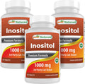 Best Naturals Inositol 1000 mg 120 Tablets (120 Count (Pack of 1)) (120 Count (Packf of 3))