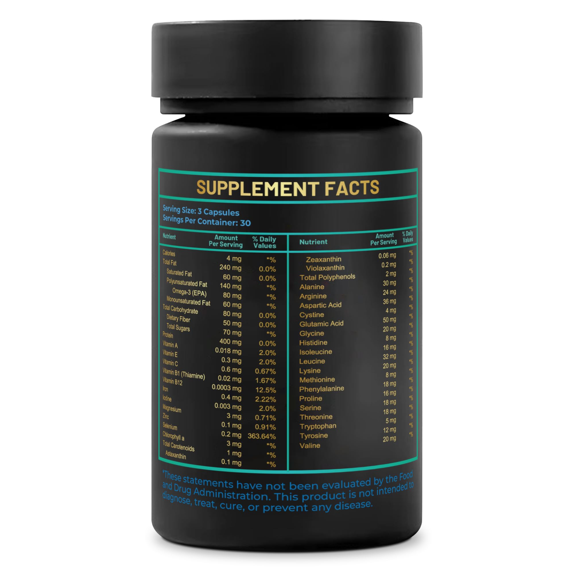 Mr Ros Marine Phytoplankton Capsules – 90 Vegan Capsules – Natural Energy, Immune, and Cognitive Support – Omega-3 Nannochloropsis gaditana Superfood, Non-GMO, Gluten Free