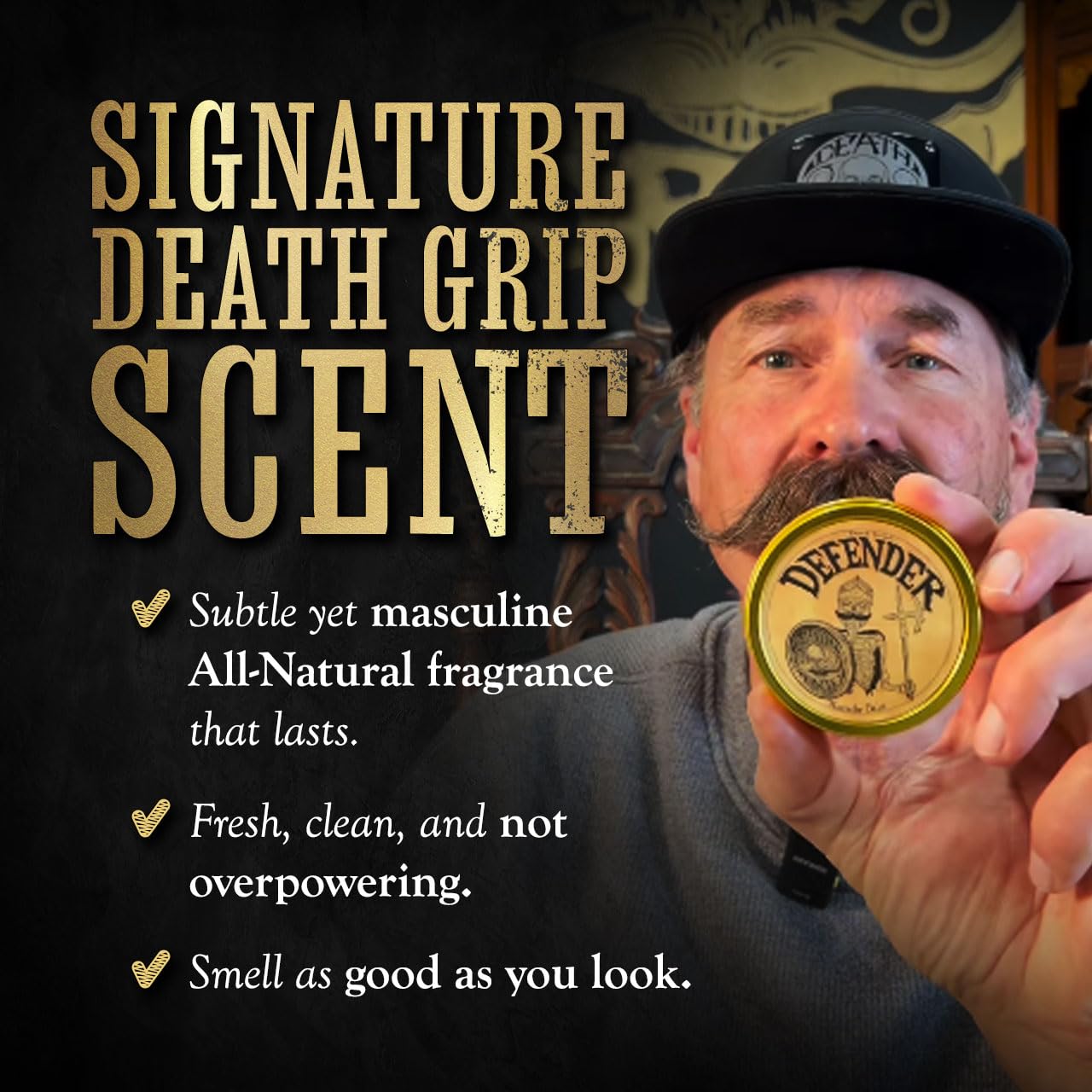 THE VINTAGE GROOMING CO. Defender Mustache Balm and Defender Mustache Guard Set | 2oz Mustache Balm & Mustache Drinking Protector