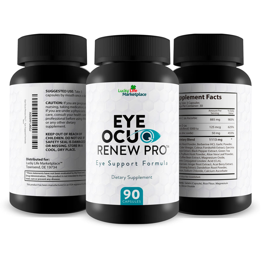 Eye Ocuo Renew Pro - Eye Health Support - Promote Healthy Eyesight Day & Night with Vision Supplements - Help Reduce Strain, Pressure, Blurred Vision with Pro Vision Vitamins, Minerals, & Herbs
