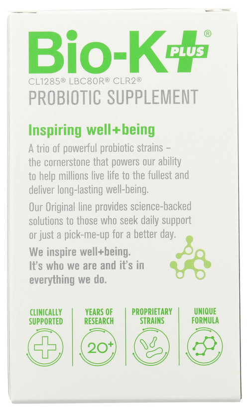 Bio-K + Extra Care Probiotic Supplement Capsules for Adult Men and Women, 80 Billion Active Bacteria, Promotes Immune System Health - Vegan & Gluten-Free Delayed Release, 30 Capules/Box]