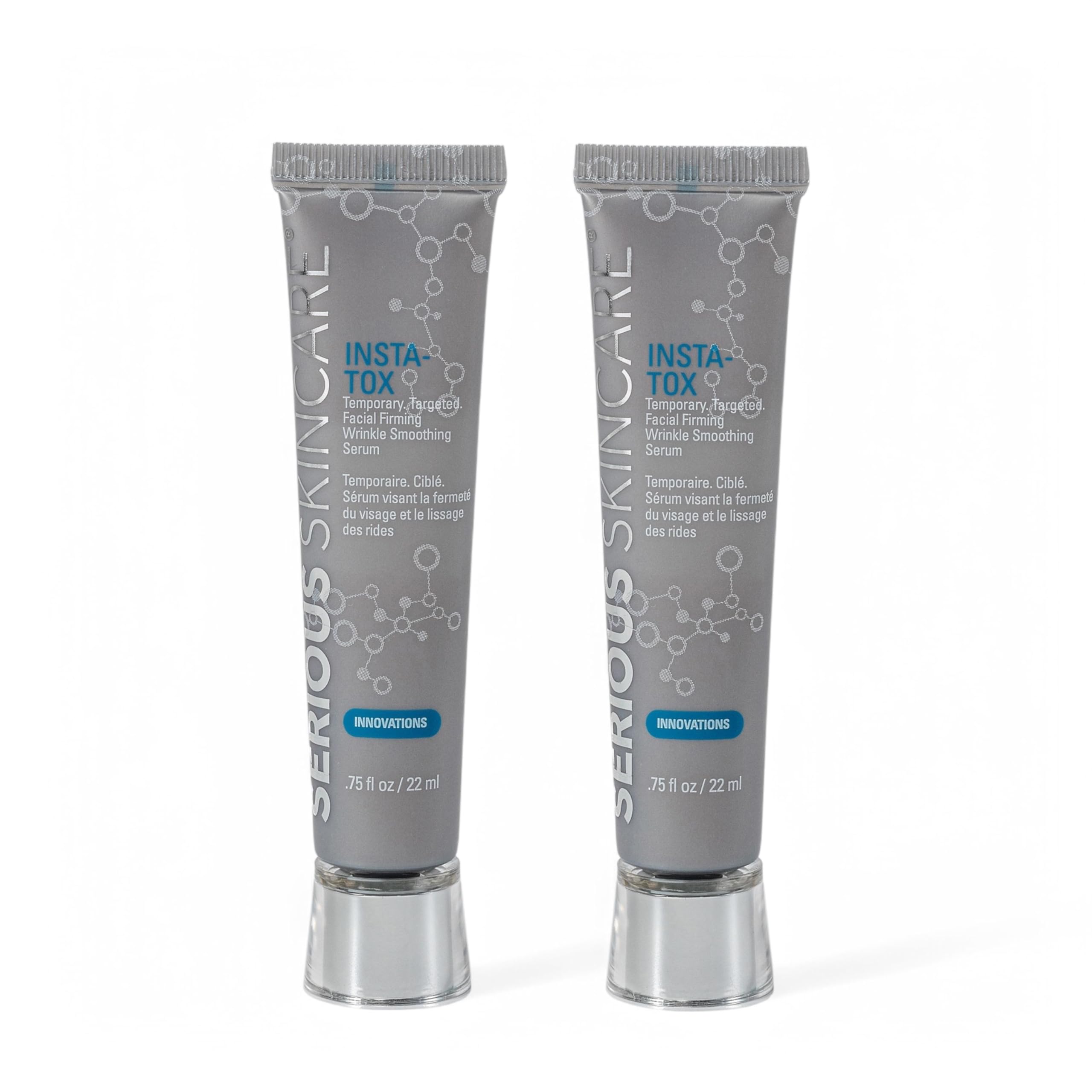Serious Skincare INSTA-TOX Instant Wrinkle Smoothing Serum - Temporary Face Tightener, Facial Filler for Deep Wrinkles, Fine Lines, Pores - Sodium Hyaluronate + Retinyl Palmitate - 0.75 Oz (2 Pack)