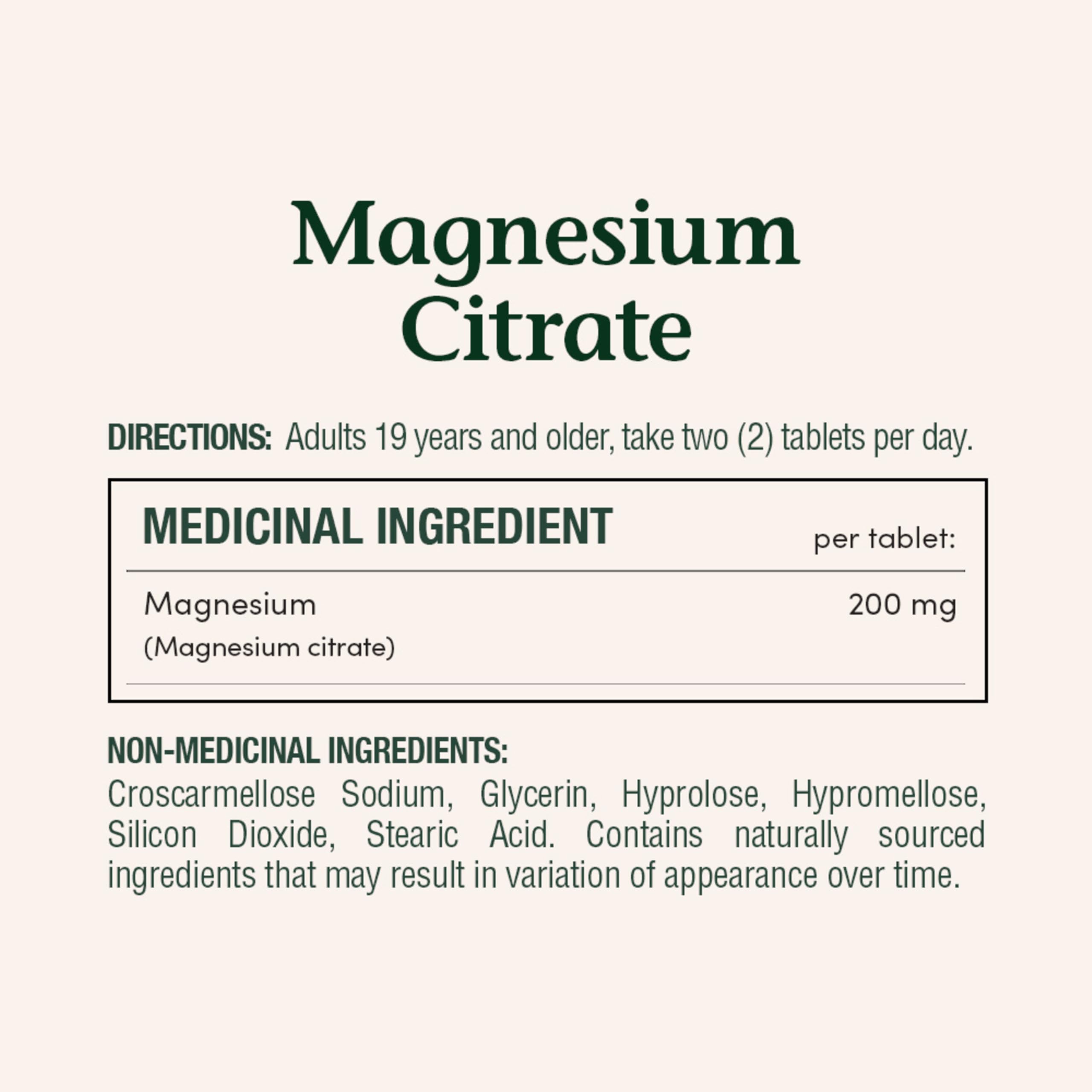 Nature's Bounty Magnesium Citrate 200 mg, 75 Tablets