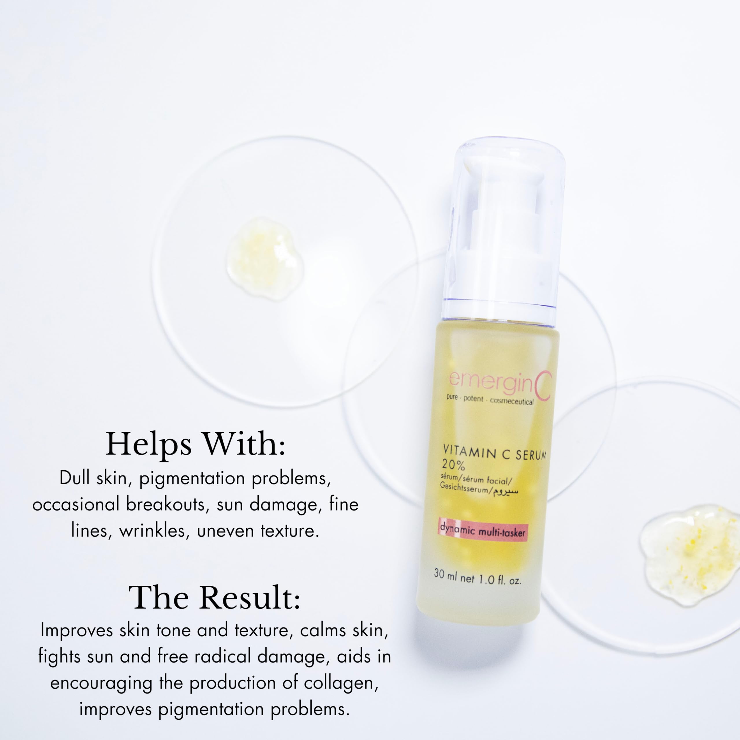 emerginC 20% Vitamin C Facial Serum - Extra Strength Micro-Encapsulated Spheres to Help Address Visible Signs of Aging (1 Ounce, 30 ml)