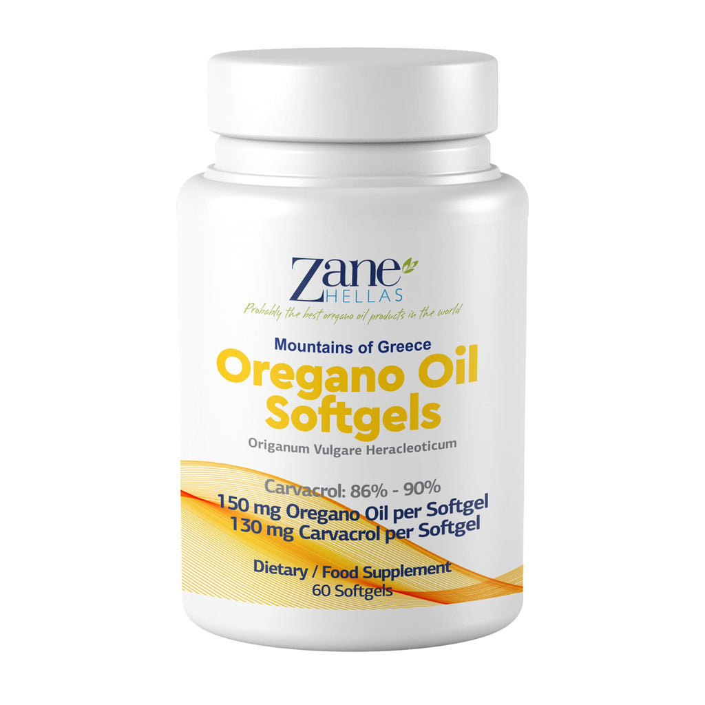 Zane Oregano Oil Softgels, 30% Oregano Oil, 130mg Carvacrol, 60 Softgels