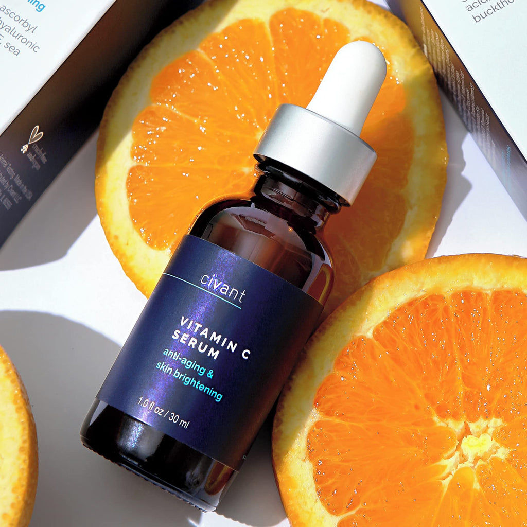Civant Vitamin C Serum - Anti-aging and Skin Brightening for All Skin Types & Tones - Hyaluronic Acid & Vitamin E Serum For Face - Paraben Free, Cruelty Free & Vegan, 1.0 fl oz