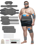 10 Pcs Castor Oil Pack Wrap for Men, Plus Size Castor Oil Packs for Men Women, XL Reusable Castor Oil Wraps Set for Eyes Neck Stomach Waist Knees Legs Feet, Flannel Cotton, Machine Washable，Mixed fibre fabrics (Dark Gray)