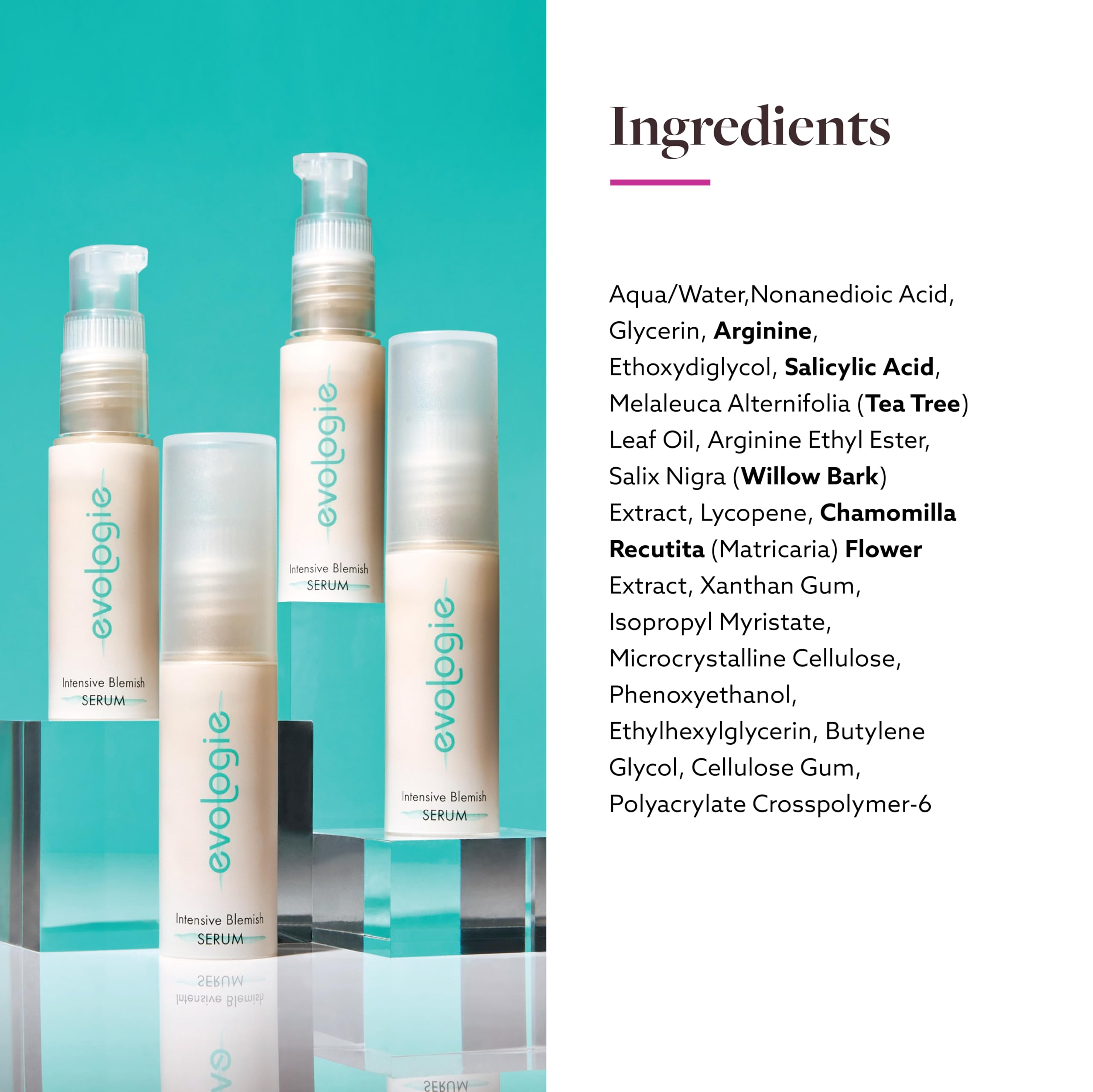 Evologie Intensive Blemish Serum for Face – Gentle Hydrating Acne Serum with Salicylic Acid & Hyaluronic Acid, Helps Reduce Breakouts & Post-Acne Marks, Safe for Sensitive Skin, 0.5 oz